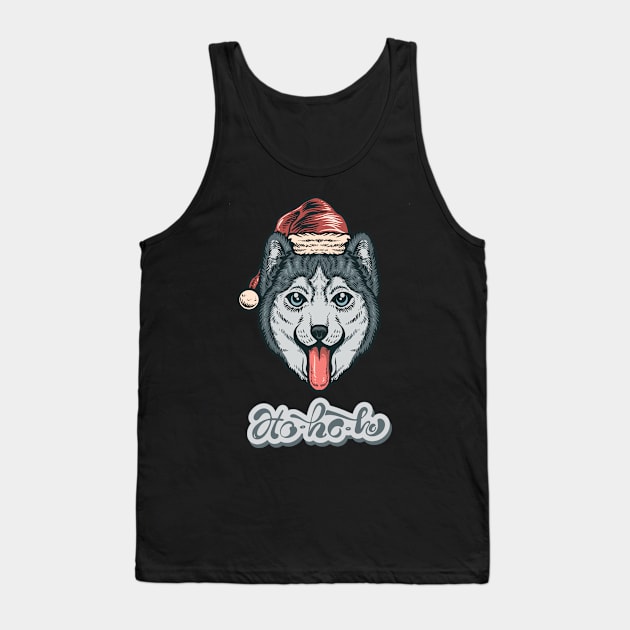 Christmas Husky Tank Top by Myartstor 